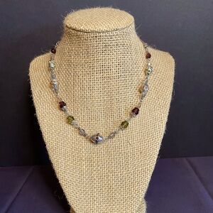 Brighton 16-18” necklace. Multi colored embellished stones.